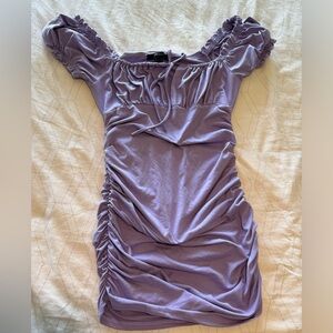 Forever 21 lavender ruched bodycon mini dress